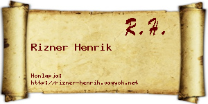 Rizner Henrik névjegykártya